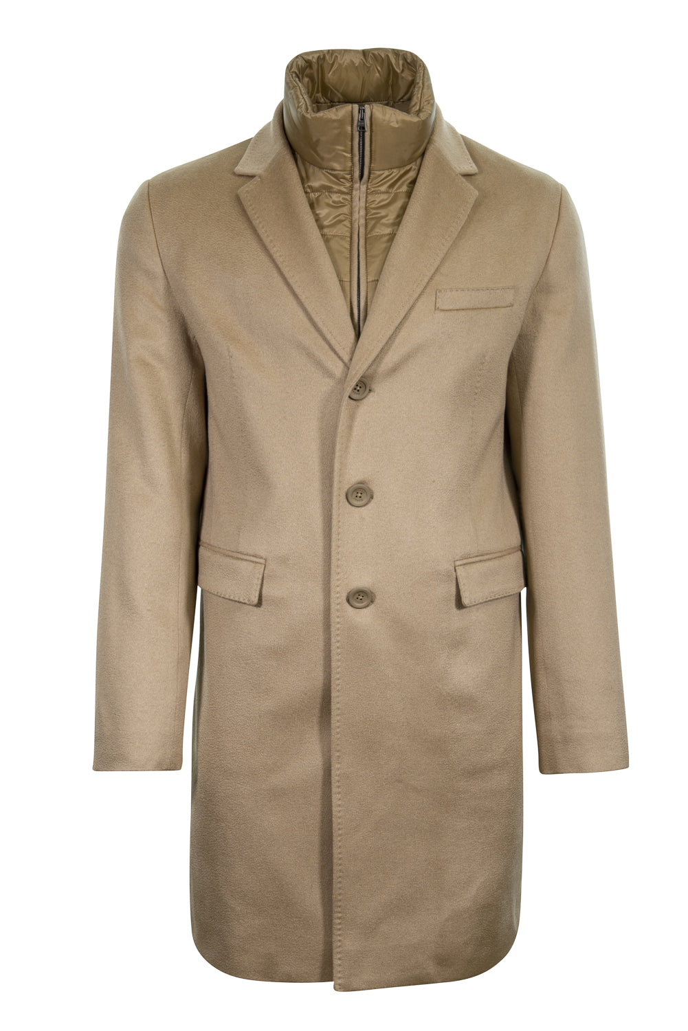 Cashmere coat with inner vest