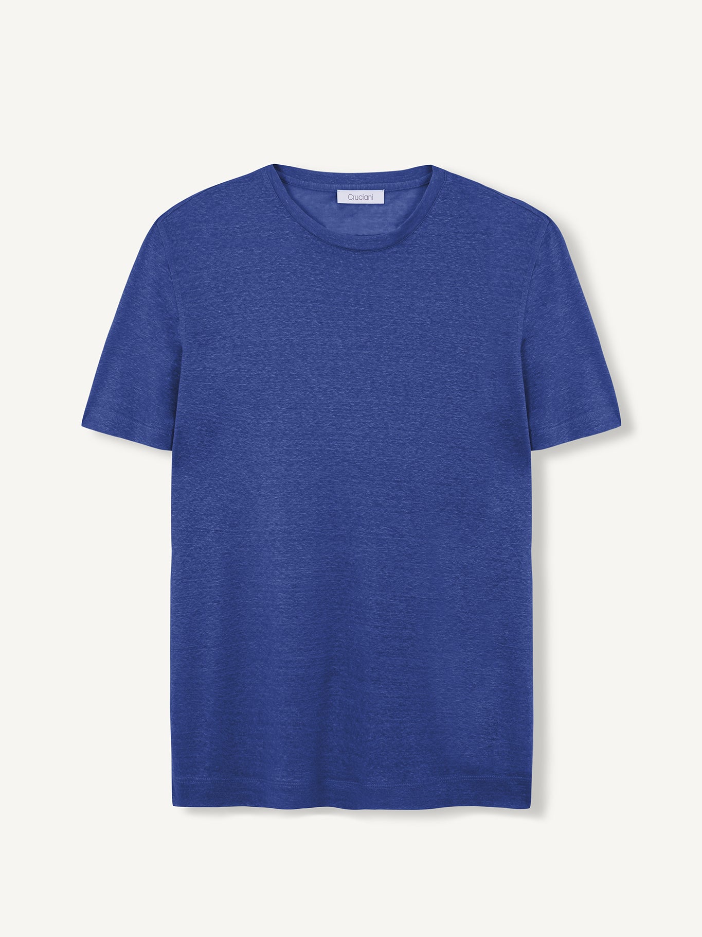 M/C linen round neck T-shirt