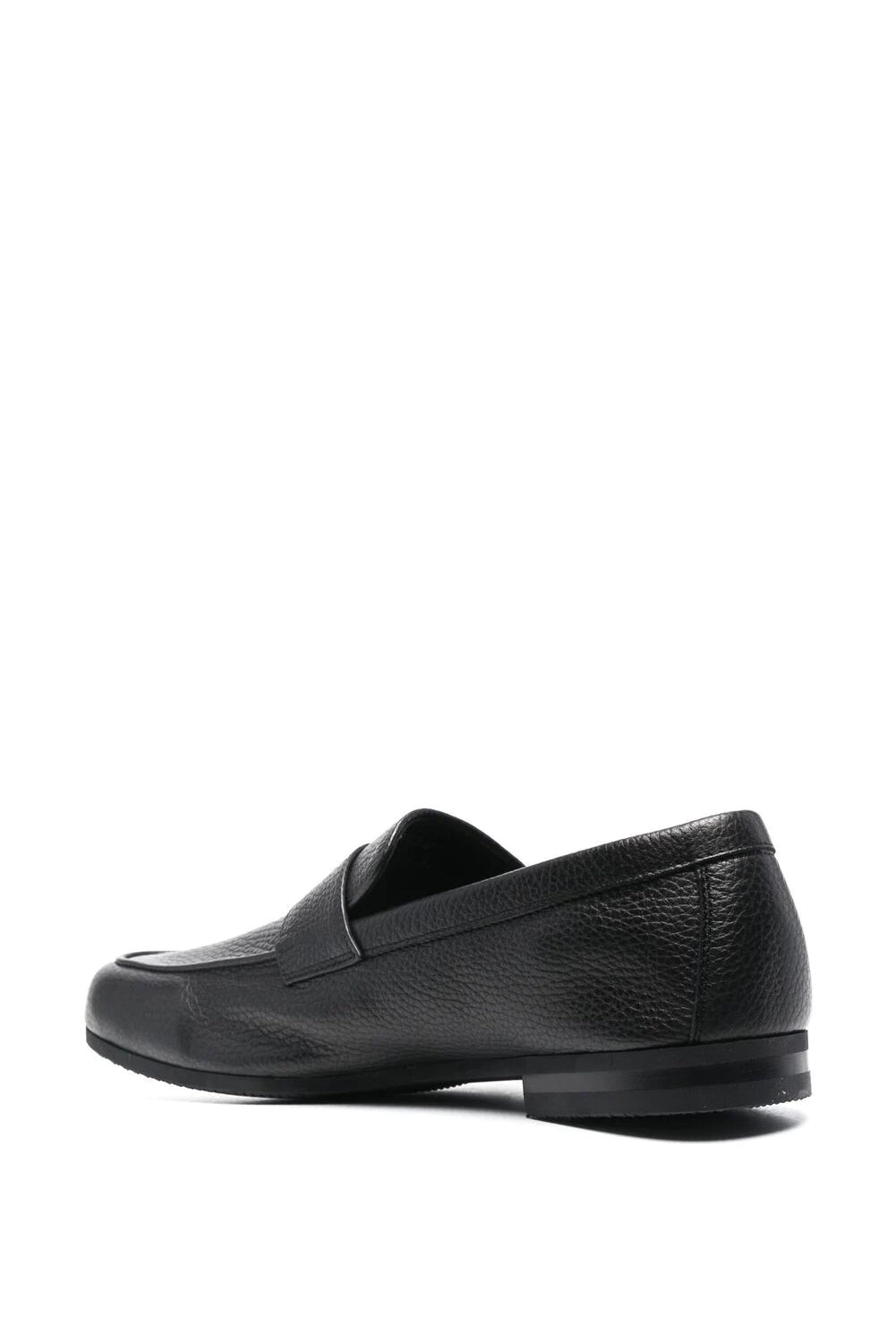 Grained leather loafers